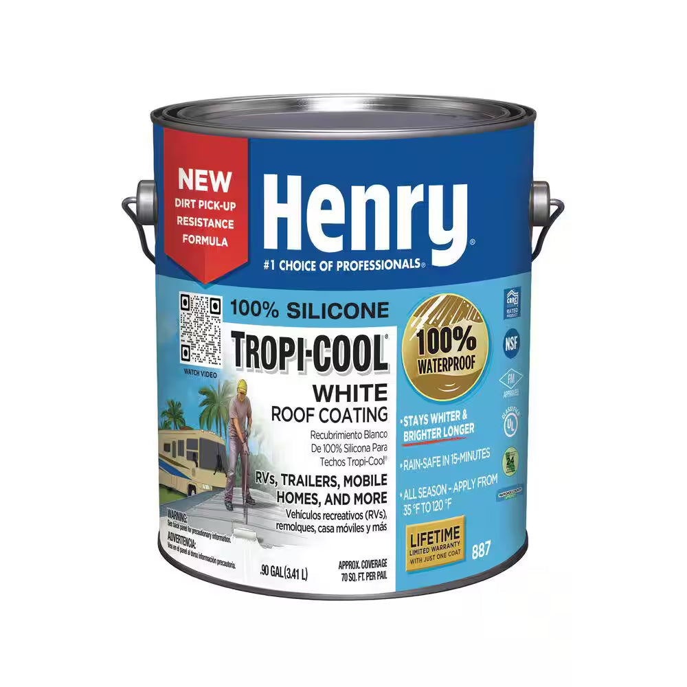 887 Tropi-Cool White 100% Silicone Reflective Roof Coating 0.90 Gal.