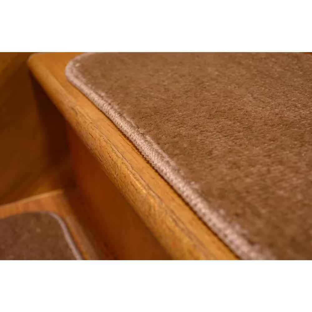 Comfy Collection Beige 8 ½ Inch X 30 Inch Indoor Carpet Stair Treads Slip Resistant Backing (Set of 13)