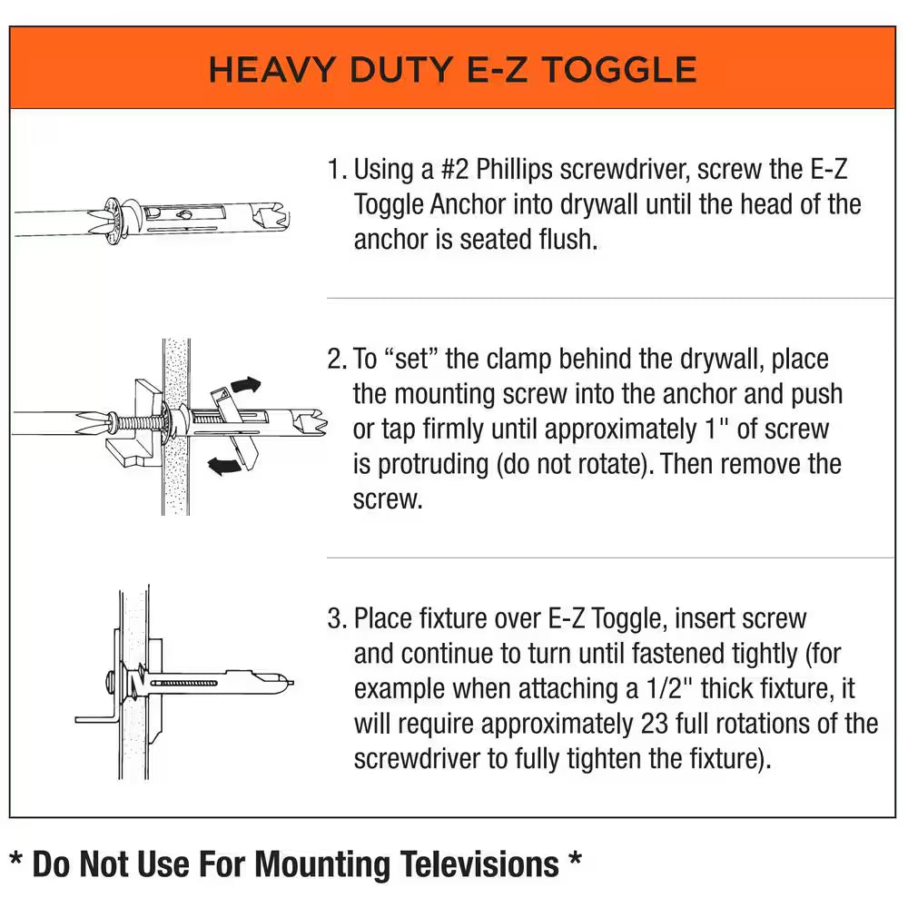 Toggle Lock 100 Lbs. Philips Drywall Screws Anchors (10-Pack)