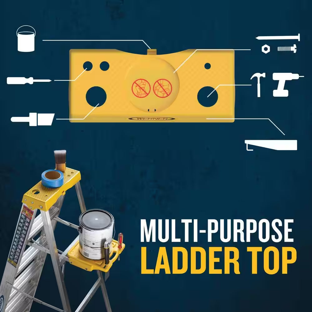 6 Ft. Aluminum Step Ladder (10 Ft. Reach Height) with 250 Lb. Load Capacity Type I Duty Rating