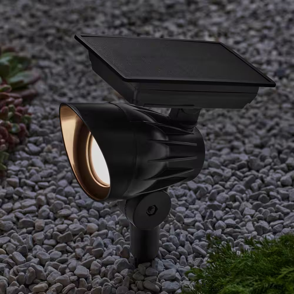 120 Lumen Black LED Weather Resistant Outdoor Solar Spot Light with Color Changing and Adjustable Head