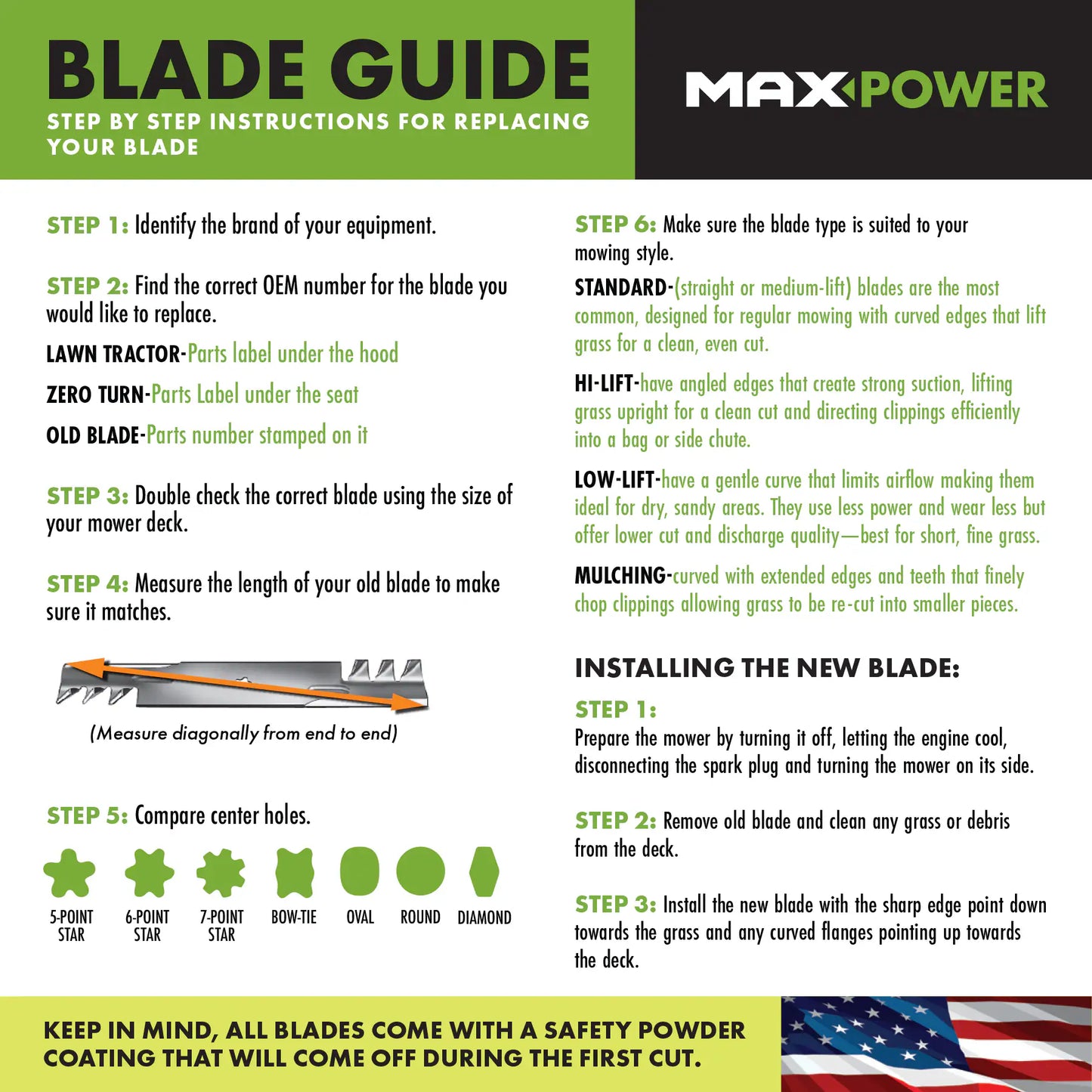 48-In Deck Standard Mower Blade for Riding Lawn 3 -Pack AM137757, AM141035, GX21784, GY20852