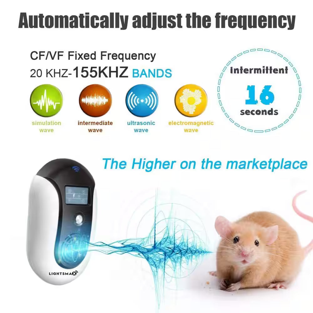 5-Watt Ultrasonic Electronic Indoor Pests Repeller Black Color
