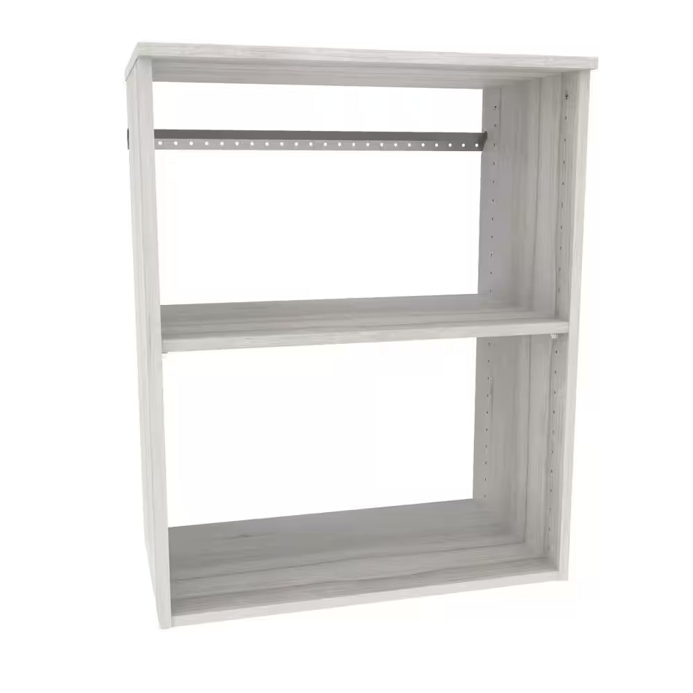 Style+ 14.59 In. D X 25.12 In. W X 31.28 In. H Bleached Walnut Laundry Room Floating Cabinet Kit with Modern Doors