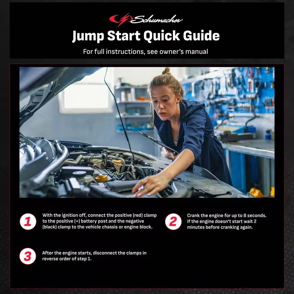 Automotive Portable Power Station and 600 Peak Amp Jump Starter with 12-Volt DC Outlet and LED Area Light