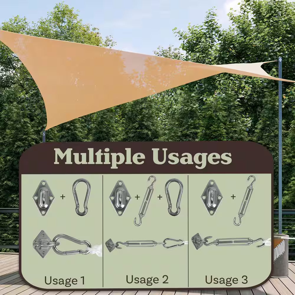 Awning Attachment Set Heavy Duty Sun Shade Sail Stainless Steel Hardware Kit - 44-Piece