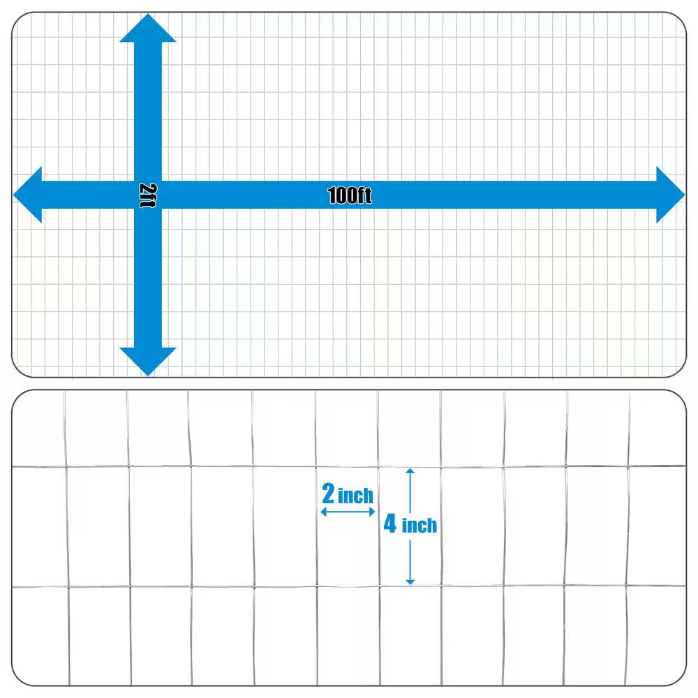 2 Ft. X 100 Ft. 14-Gauge Welded Wire Fence with Mesh 2 In. X 4 In.