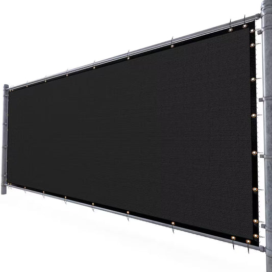 4 Ft. H X 50 Ft. W Black Fence Outdoor Privacy Screen with Black Edge Bindings and Grommets