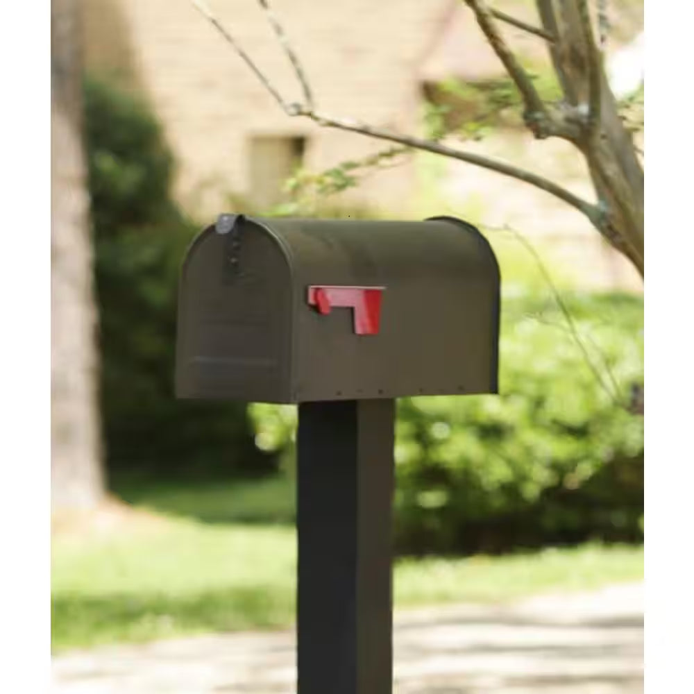 Elite Bronze, Medium, Steel, Post Mount Mailbox