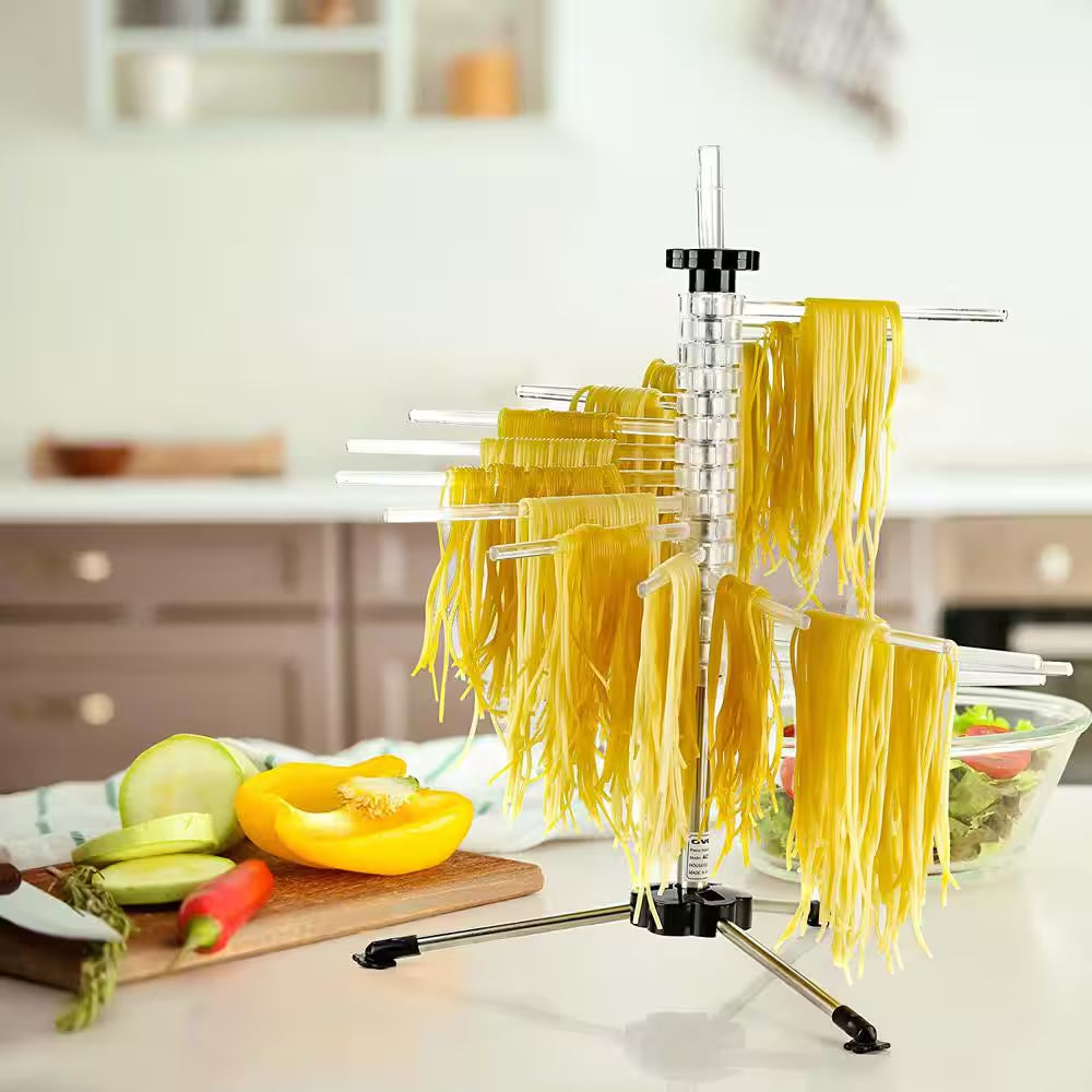 Bpa-Free Acrylic Spiral Drying Rack Wand, Pasta Maker Accessories, 3-Legged Sturdy Base (ACPPA900C)
