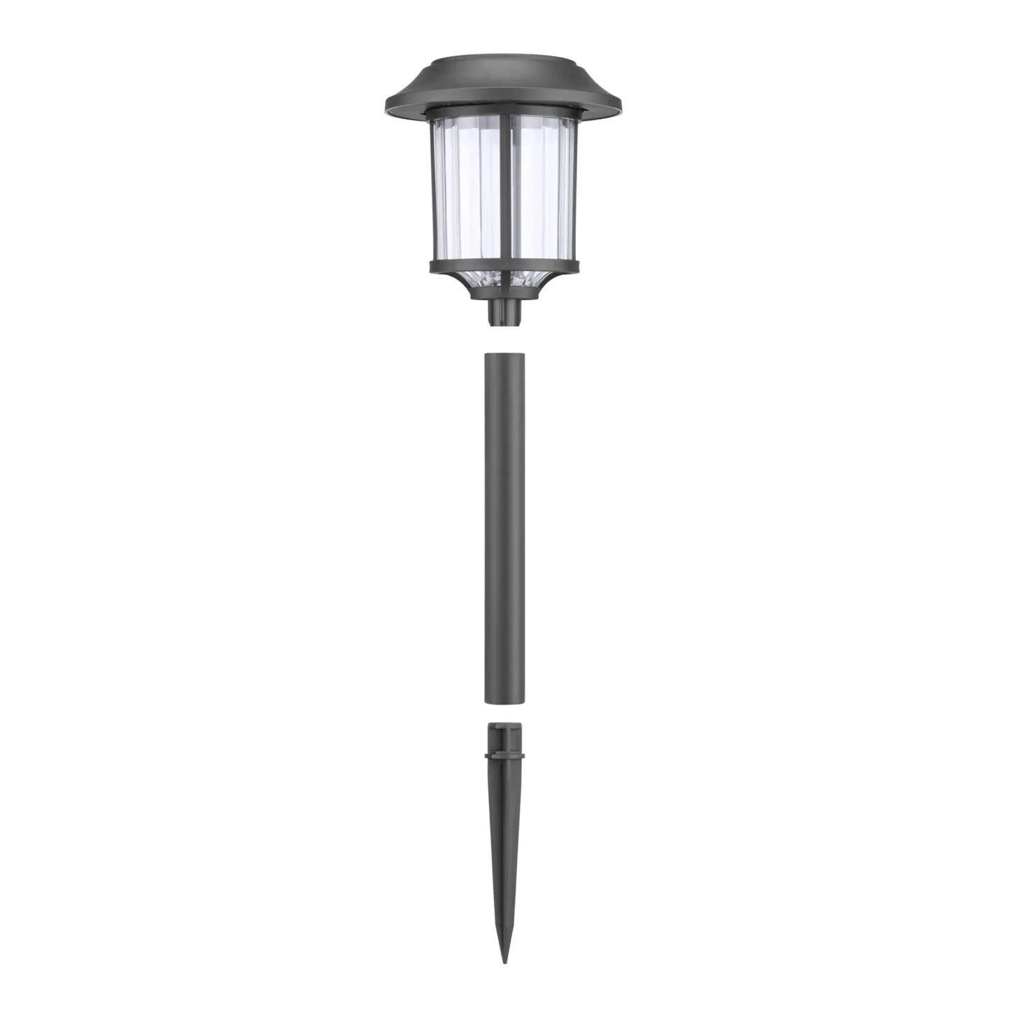 6 -Pack 10 -Lumens Matte Black Solar LED Outdoor Path Light Kit with Dusk-To-Dawn Sensor 3000-K
