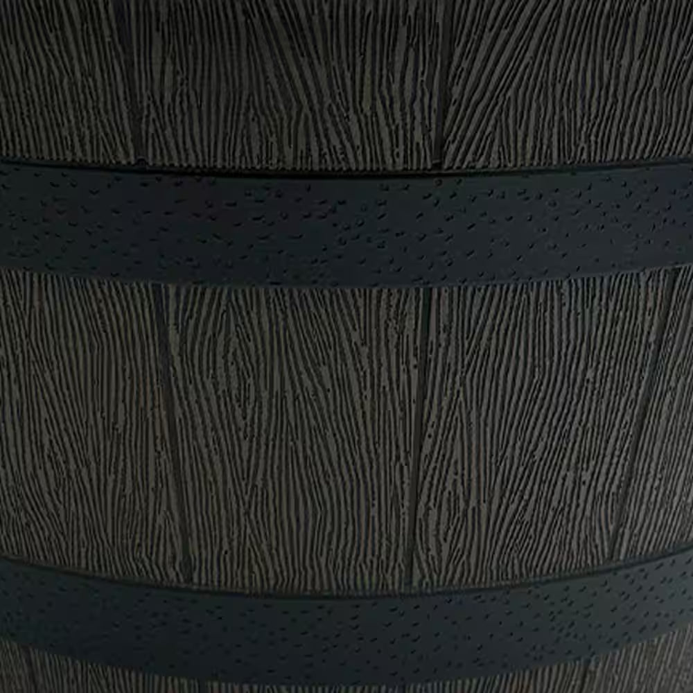 Cameron Whiskey Barrel Large Brown Resin round Planter (22 In. L X 22 In. W X 13.5 In. H)