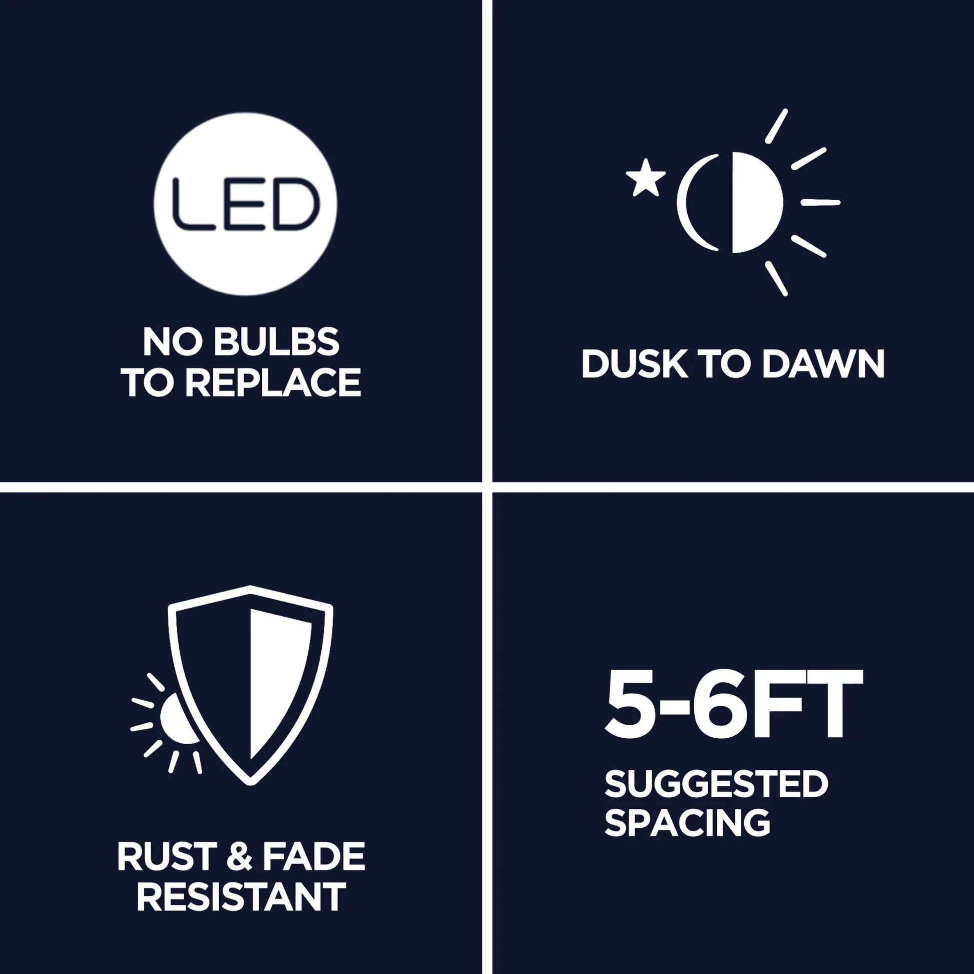 6 -Pack 10 -Lumens Matte Black Solar LED Outdoor Path Light Kit with Dusk-To-Dawn Sensor 3000-K