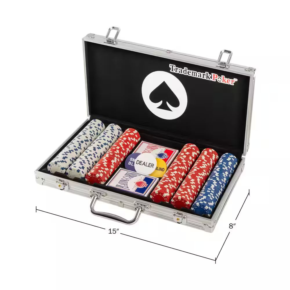 Poker Chip Set with Carrying Case Silver