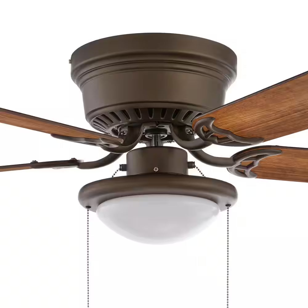 Hugger 44 In. LED Indoor Oil-Rubbed Bronze Ceiling Fan with Light Kit