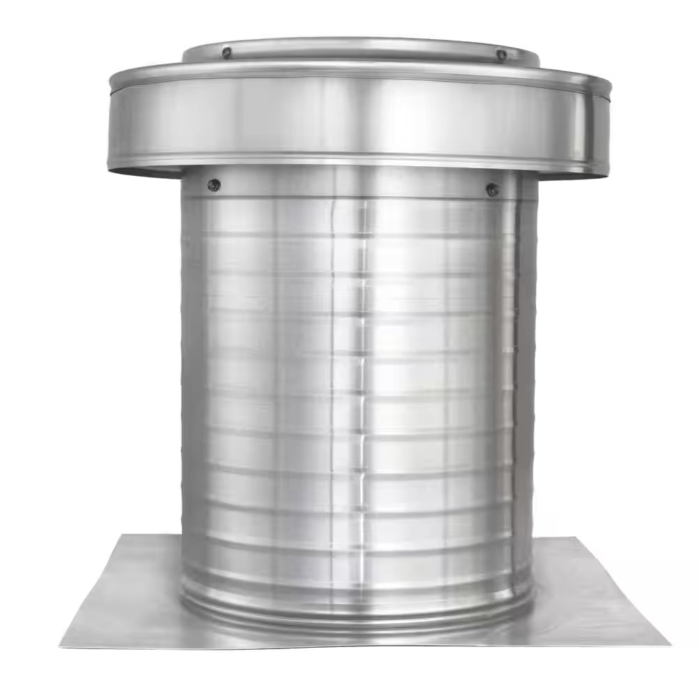 Keepa Vent 10 In. Dia 78 Sq. In. NFA Aluminum Finish Static Roof Vent for Flat Roofs with 11 In. High Collar