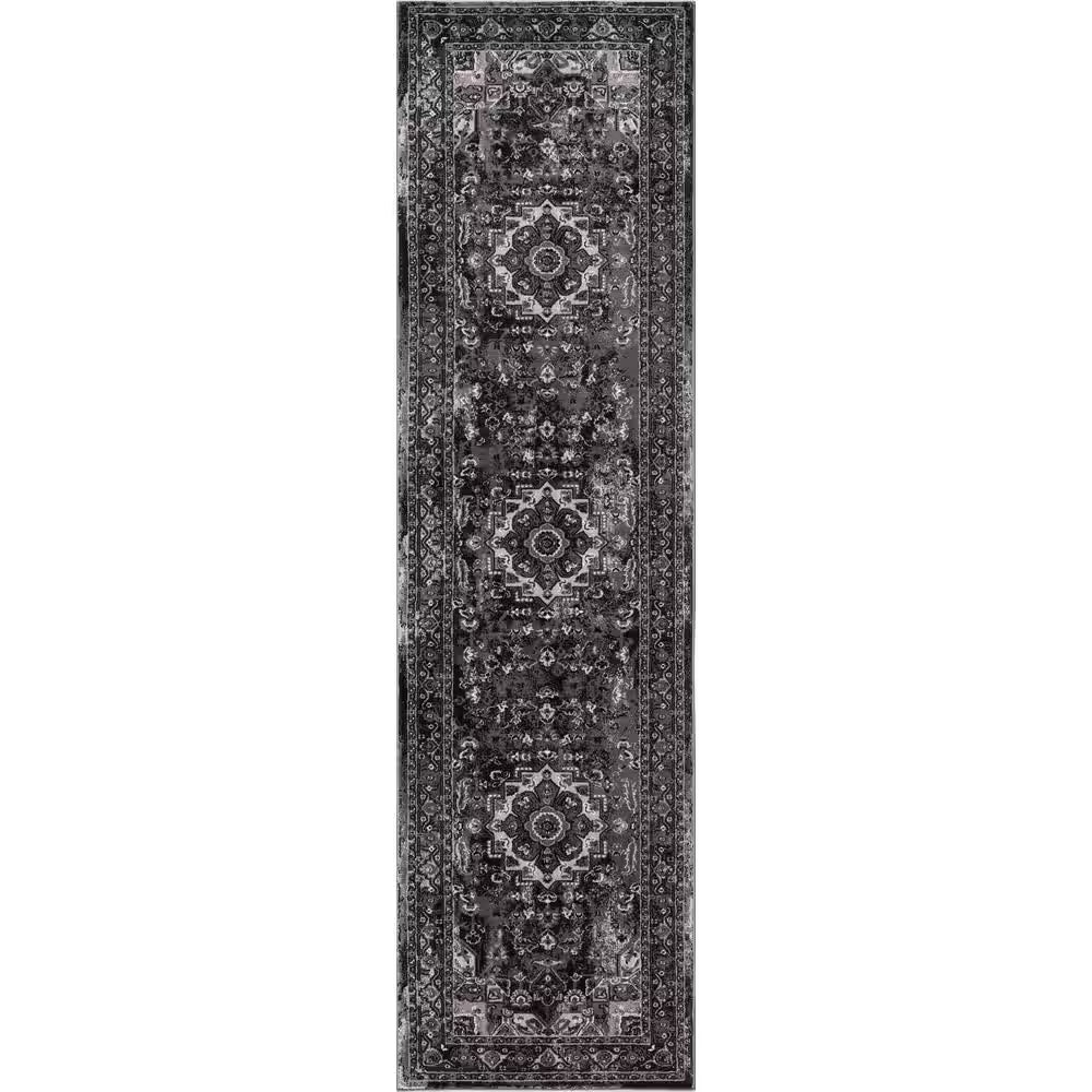 Angora Medallion Anthracite 2 Ft. X 7 Ft. Rectangle Indoor Runner Rug
