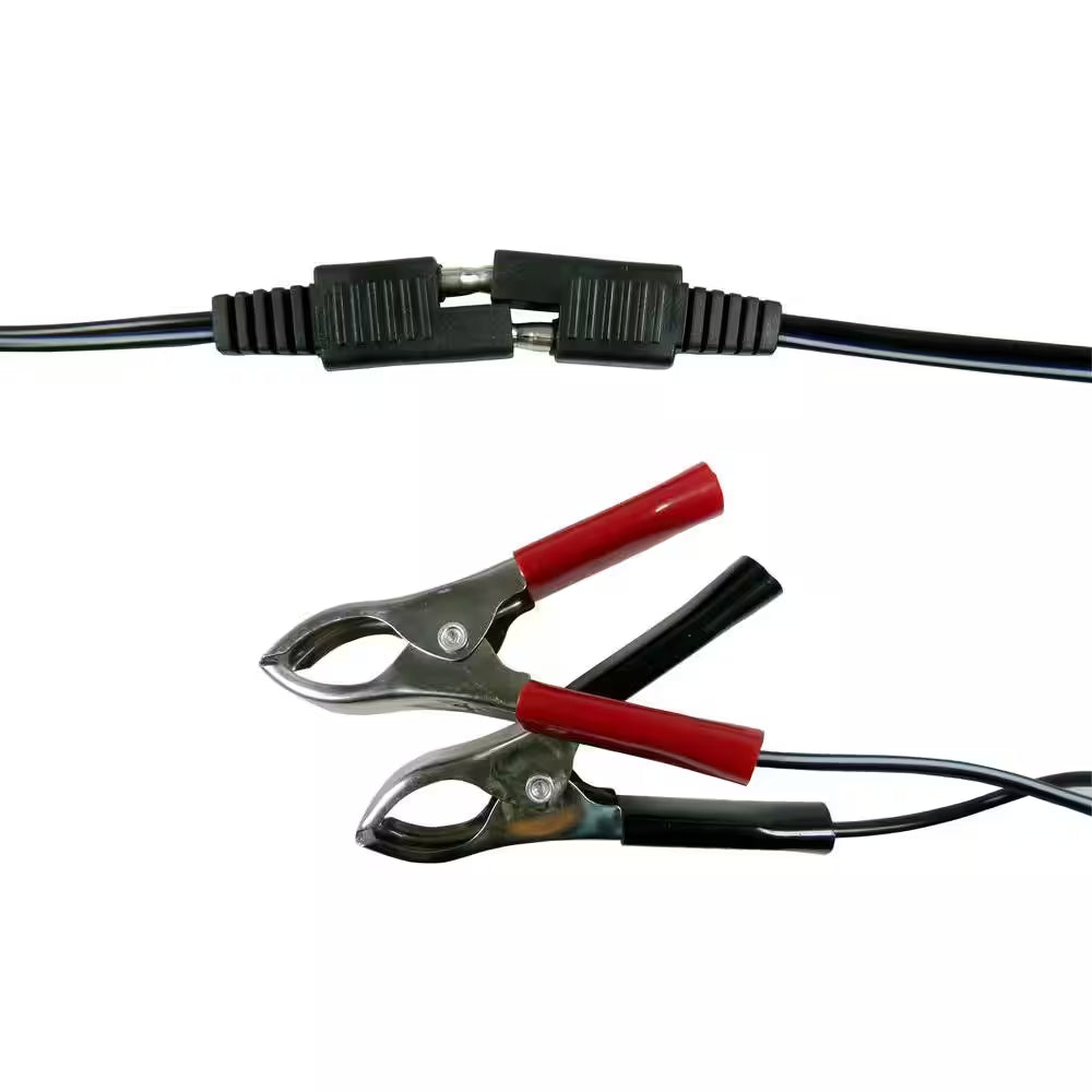 Automotive 12 Volt Solar Battery Maintainer with Quick-Connect Clamps and DC Accessory Plug