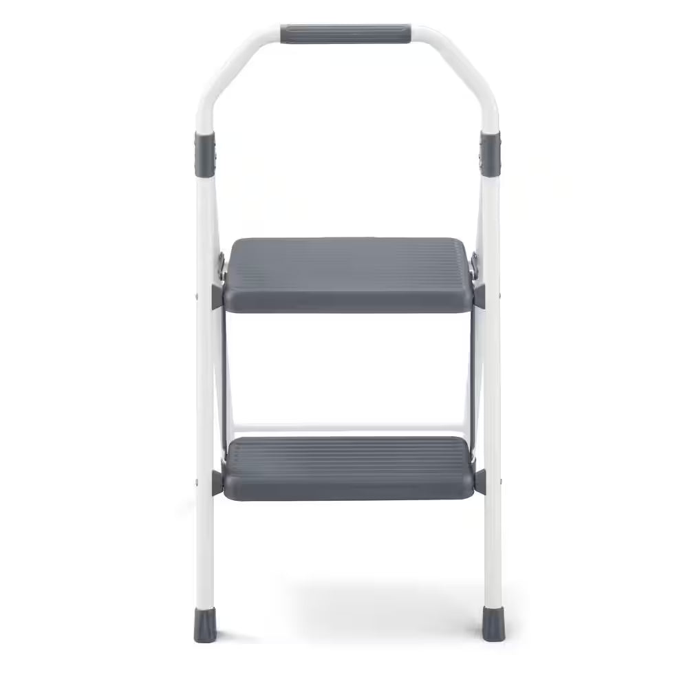 2-Step Compact Steel Step Stool, 225 Lbs. Load Capacity Type II Duty Rating (8Ft. Reach Height)
