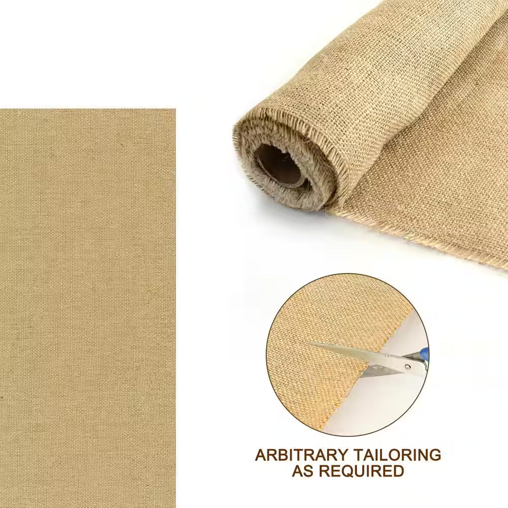 63 In. X 25 Ft. Gardening Burlap Roll - Natural Burlap Fabric for Weed Barrier, Tree Wrap Burlap, Rustic Party Decor
