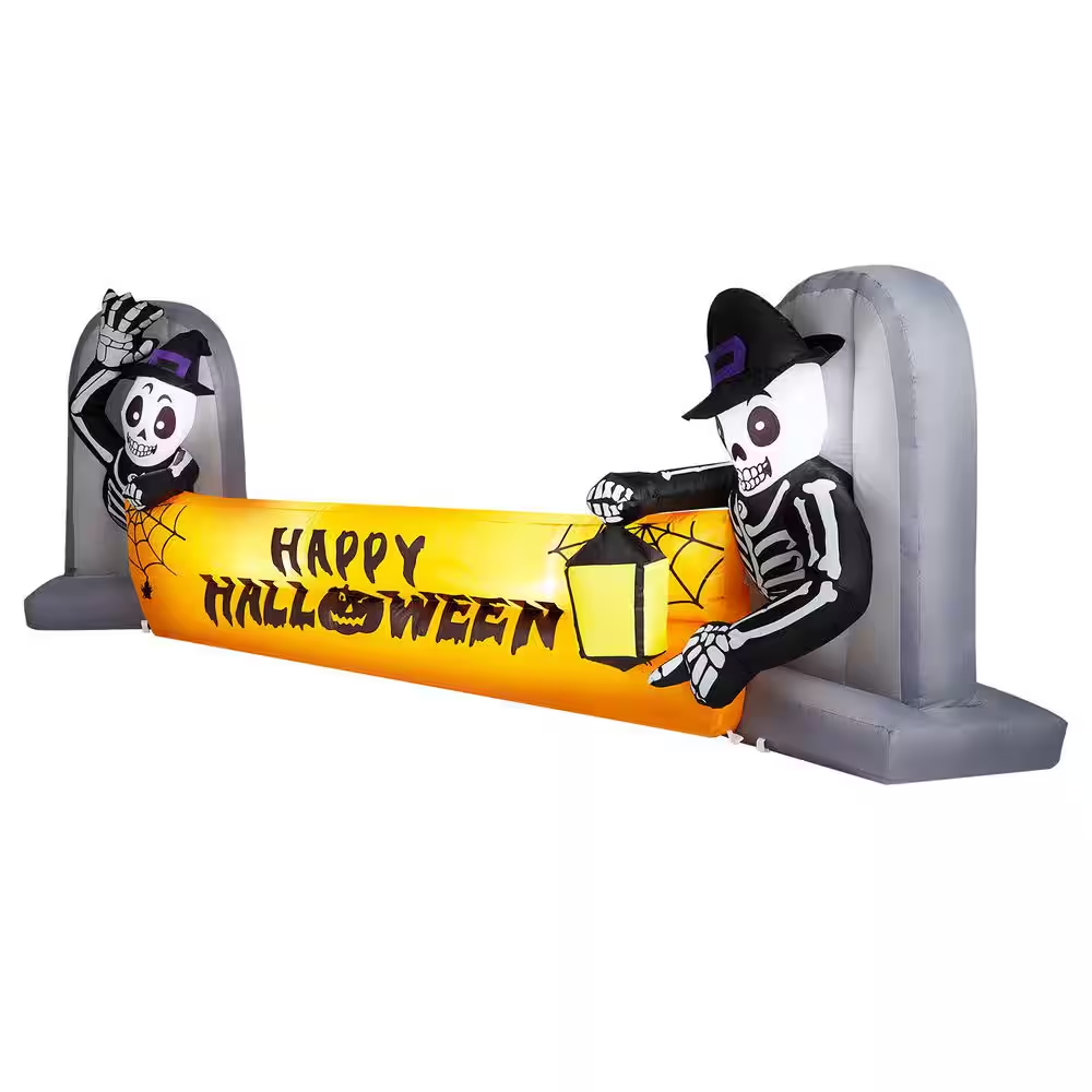 9.6 Ft. LED Skeleton Tombstone Banner Halloween Inflatable Outdoor Decoration