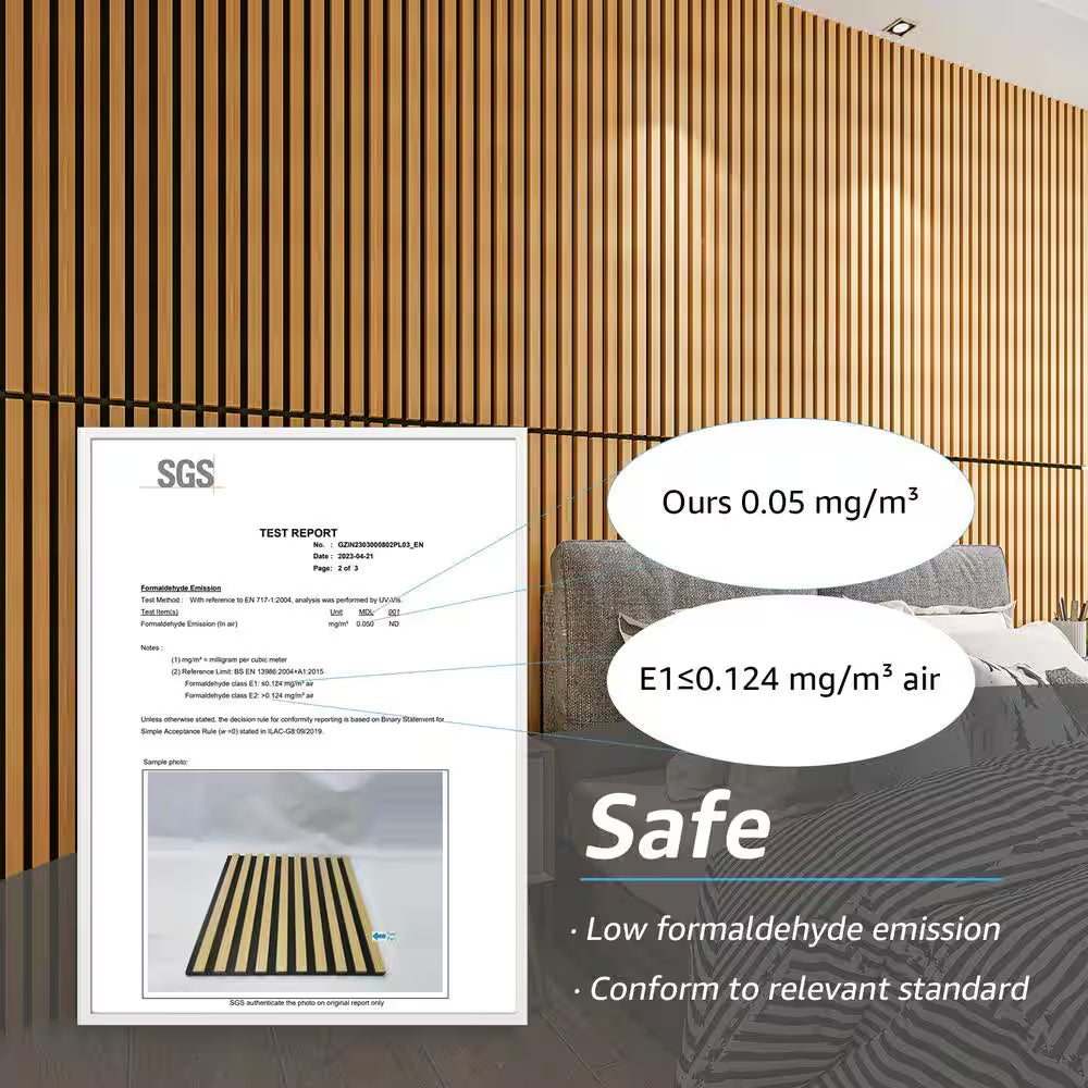 0.83 In. X 2 Ft. X 4 Ft. Dark Oak Slat MDF Acoustic Decorative Wall Paneling, 3D Sound Absorbing Panel(31 Sq. Ft./Case)