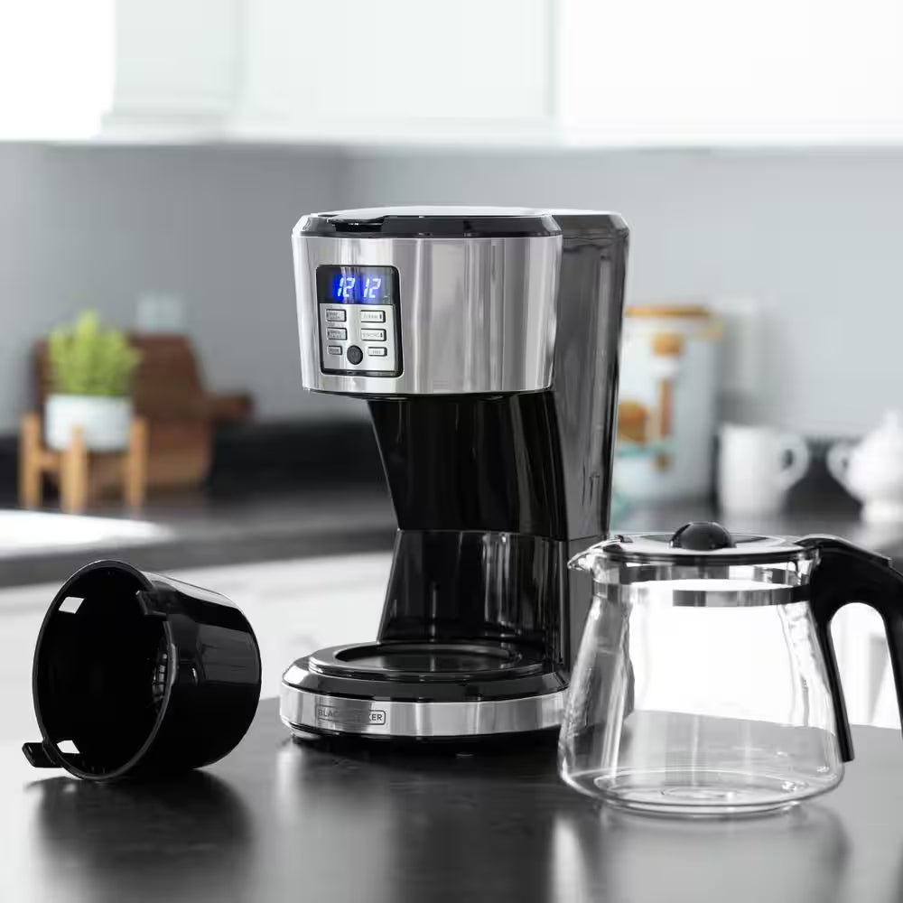 12-Cup Silver Accents Programmable Coffeemaker with Vortex Technology