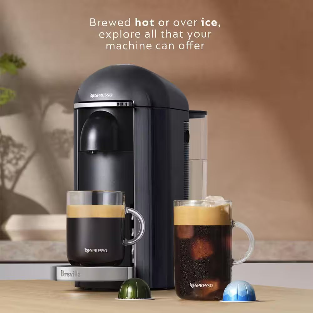 Nespresso Vertuoplus Deluxe 1 Cup Coffee and Espresso Machine in Piano Black