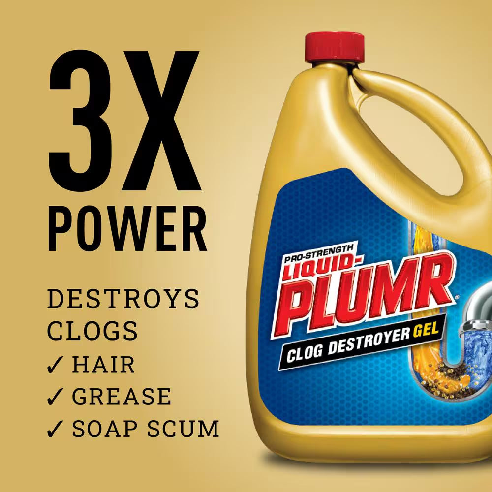 80 Oz. Pro Strength Full Clog Destroyer and Drain Cleaner plus Pipeguard (2-Pack)