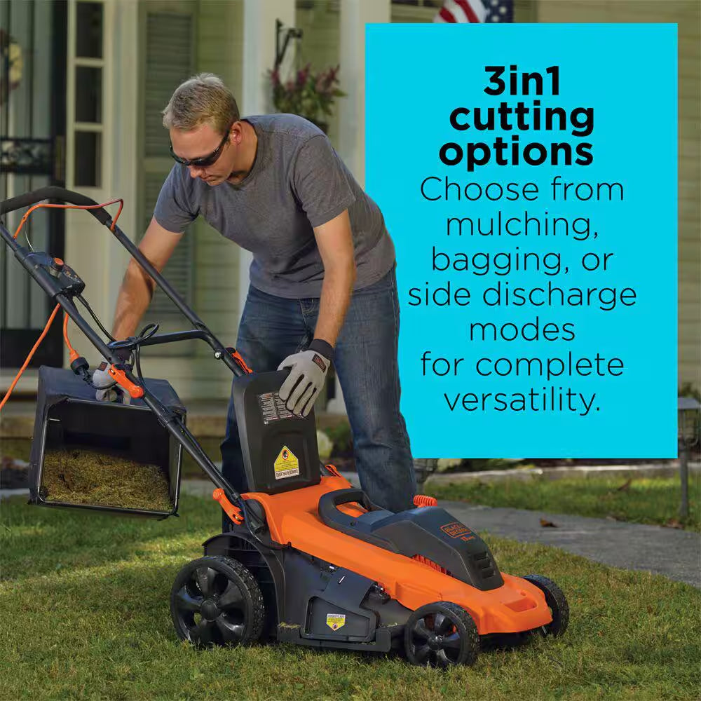 20 In. 13 AMP Corded Electric Walk behind Push Lawn Mower and 14 In. 6.5 Amp Corded Single Line String Trimmer/ Edger