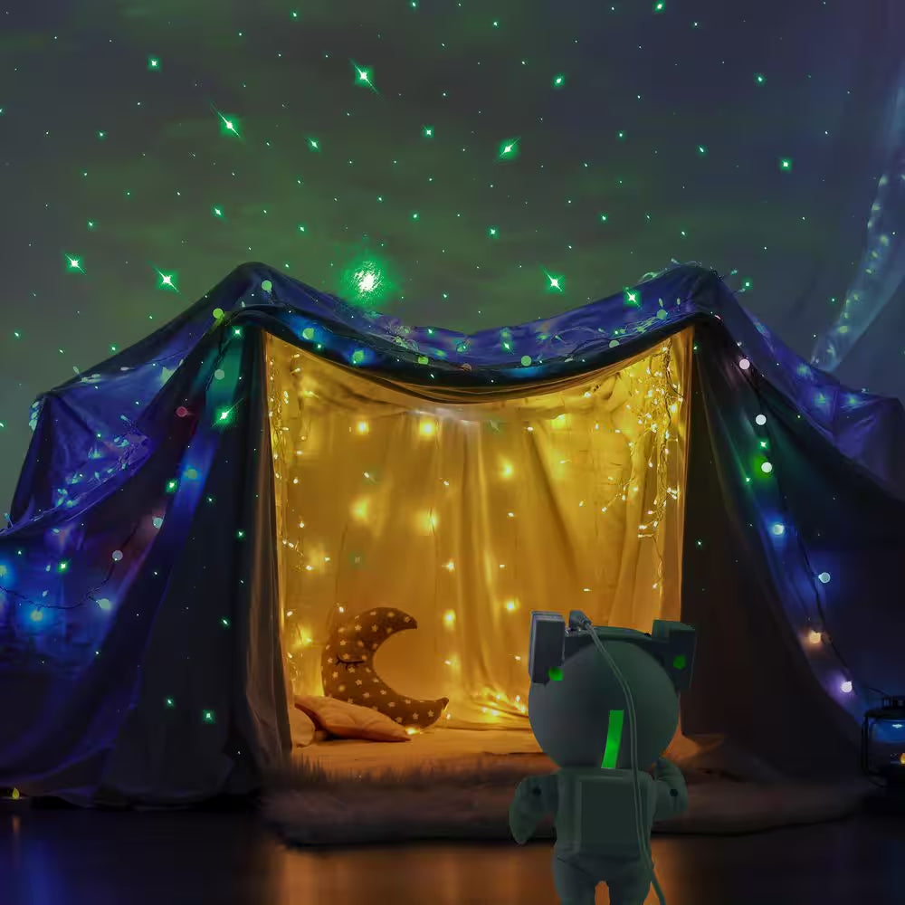 9.25 In. Sound React Multi-Color Integrated T10 1W LED Astronaut Galaxy Night Light