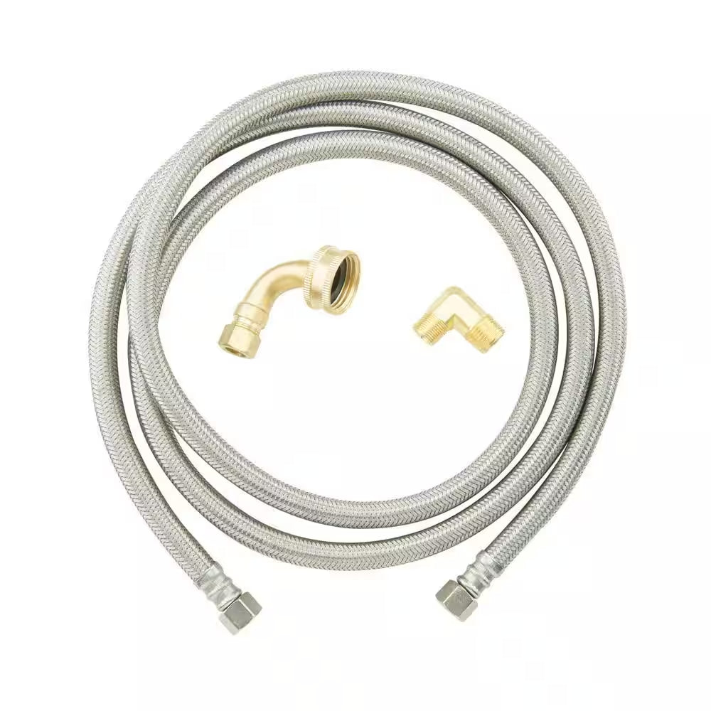 3/8 In. Comp X 3/8 In. Comp X 72 In. Stainless Steel Dishwasher Supply Line W/ 3/8 In. MIP & 3/4 In. Garden Hose Elbows
