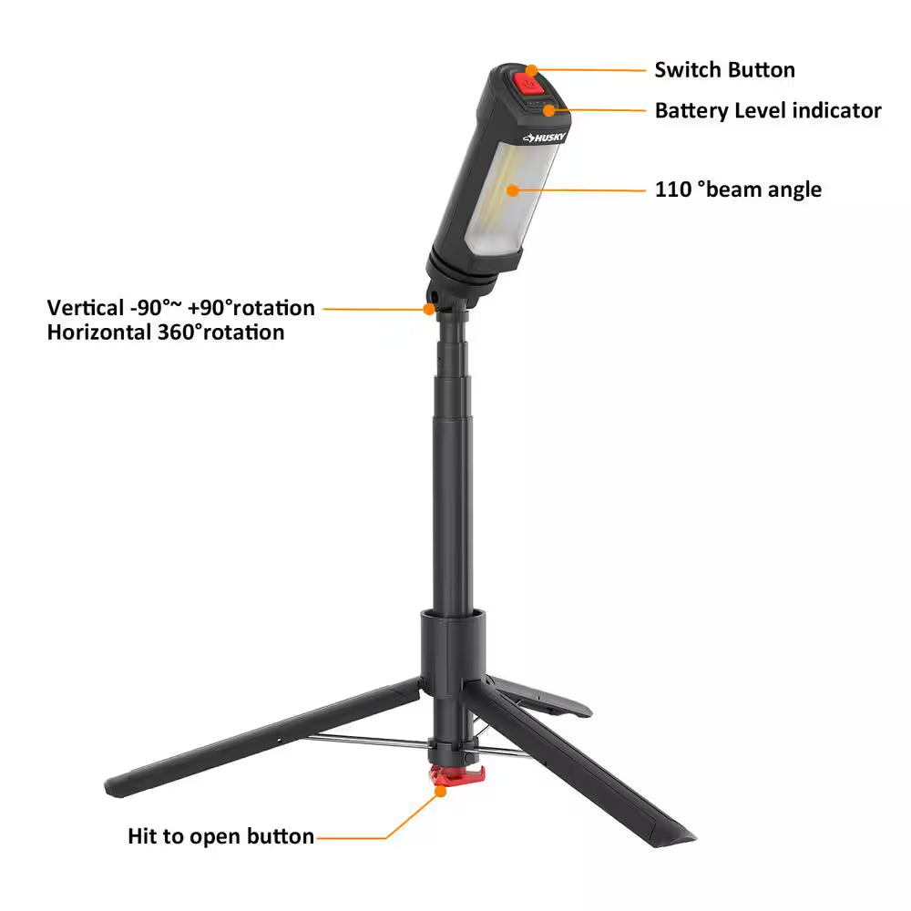 800 Lumen LED Rechargeable Detachable Tripod Work Light