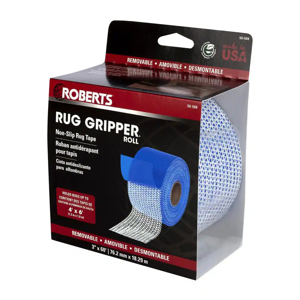 Rug Gripper 60 Ft. Indoor Carpet, Tile, Solid Hardwood, Laminate, Vinyl Tape Roll