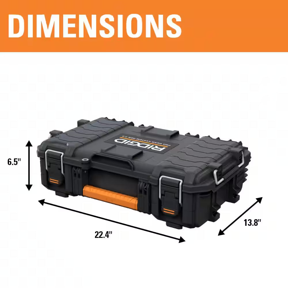 Pro Gear System Gen 2.0 Stackable Durable Compact Power Tool Box with Secure Hang Mounts