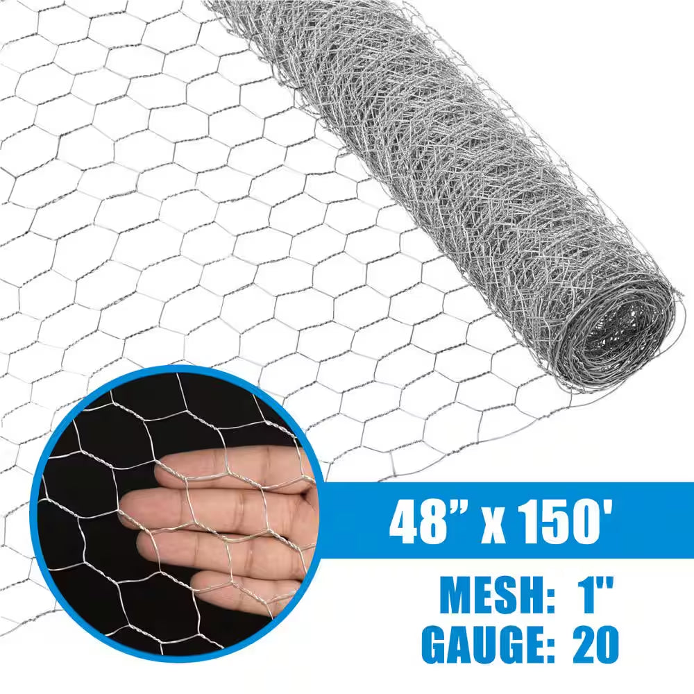 4 Ft. X 150 Ft. 20-Gauge Poultry Netting with 1 In. Mesh