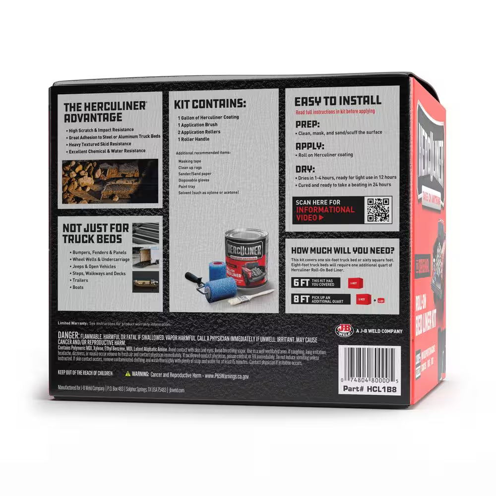 1 Gal. Solid Flat/Matte Black Truck Bed Liner Kit