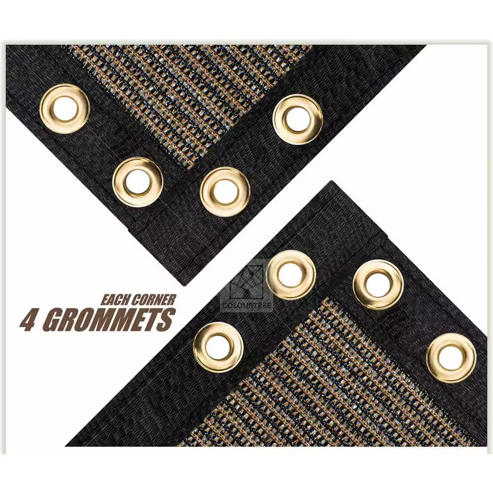 3 Ft. X 10 Ft. Brown Privacy Fence Screen Mesh Fabric Cover Windscreen with Reinforced Grommets for Garden Fence