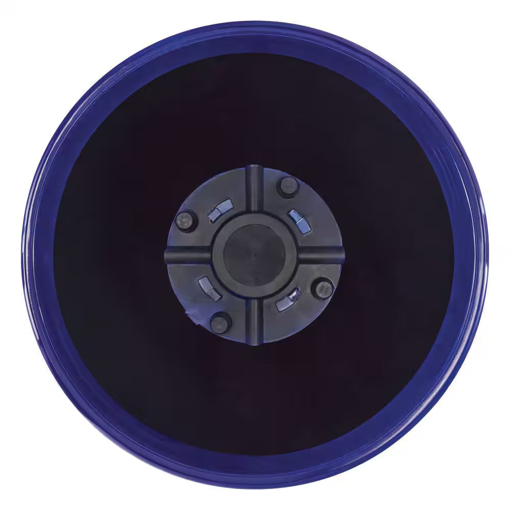Delphine Large Blue Plastic Planter with Attached Saucer and Drainage Holes (18 In. L X 18 In. W X 15 In. H)