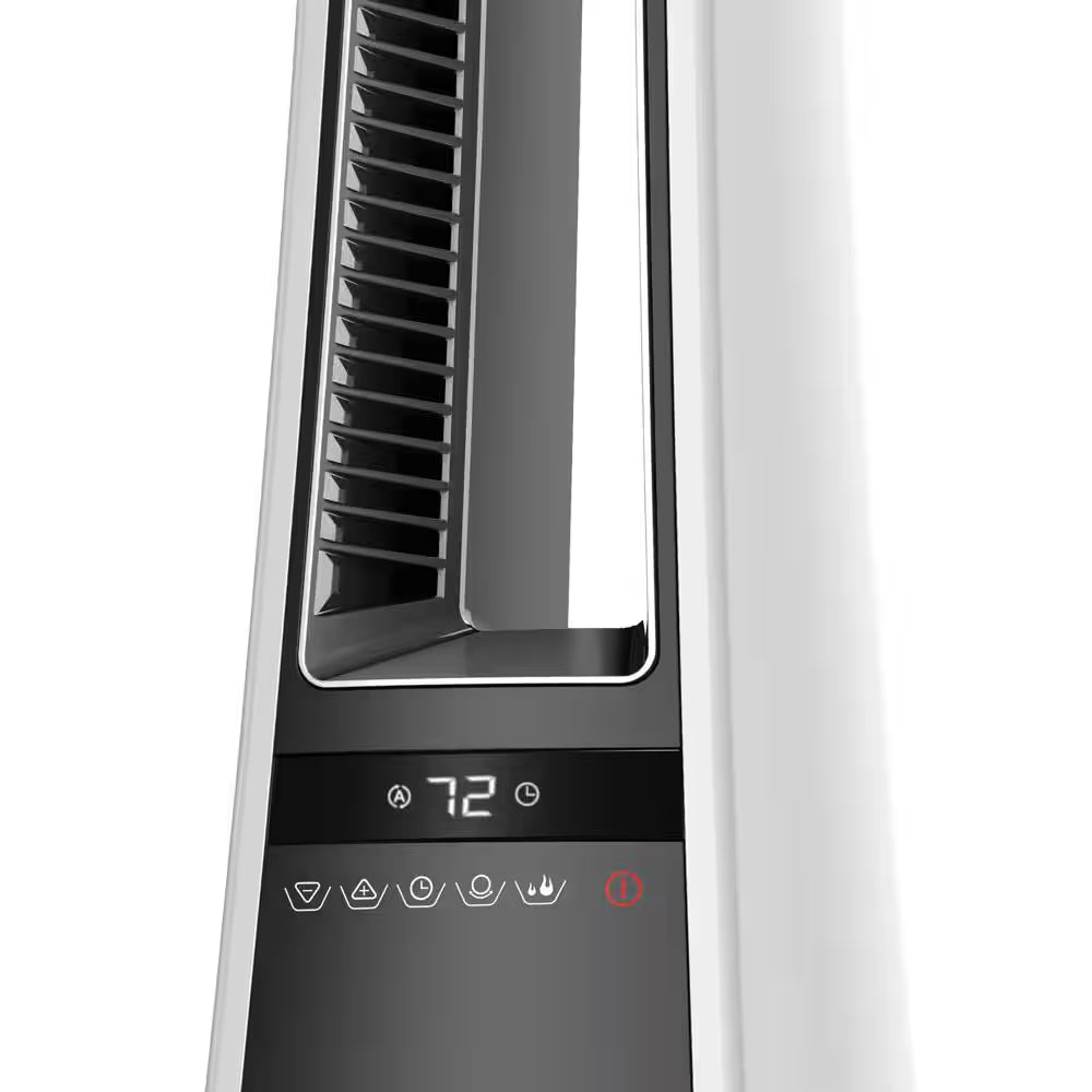 Bladeless 27 In. 1500-Watt Electric Oscillating Tower Space Heater with Digital Display and Remote Control