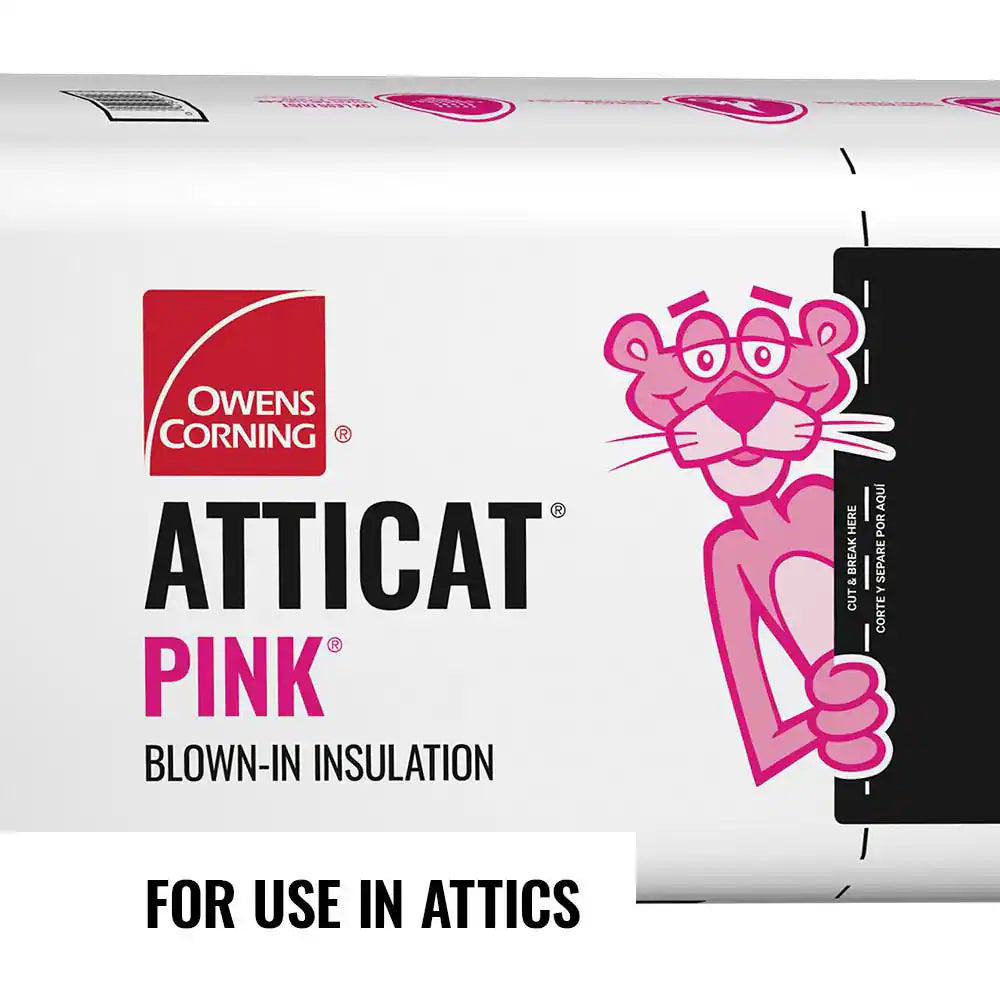 R-19 - R-60 Atticat PINK Fiberglass Blown-In Insulation 27.5 Lb (1 Bag)