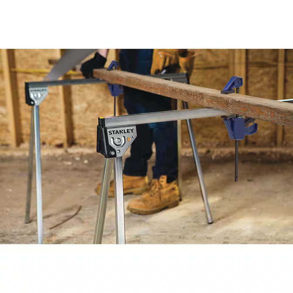 31 In. W X 29 In. Folding Metal Sawhorse (2 Pack)