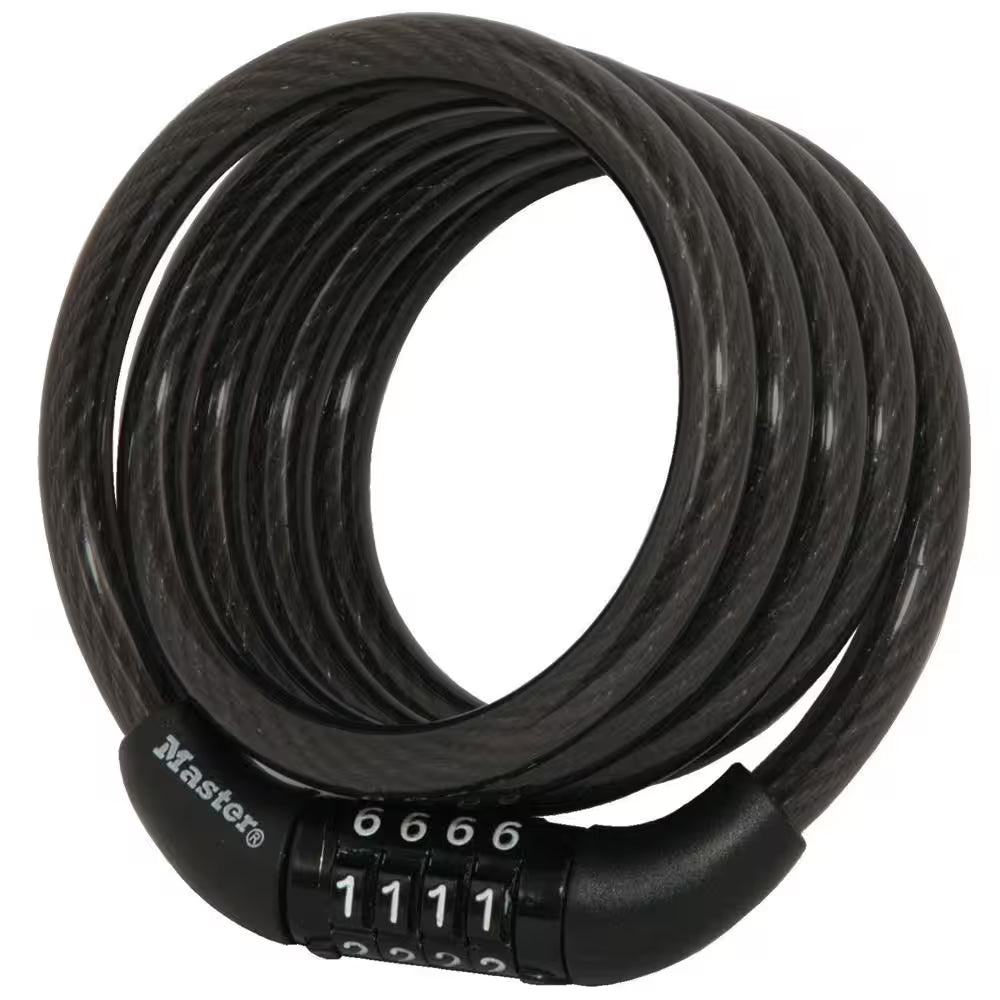 Bike Lock Cable with Combination, 4 Ft. Long