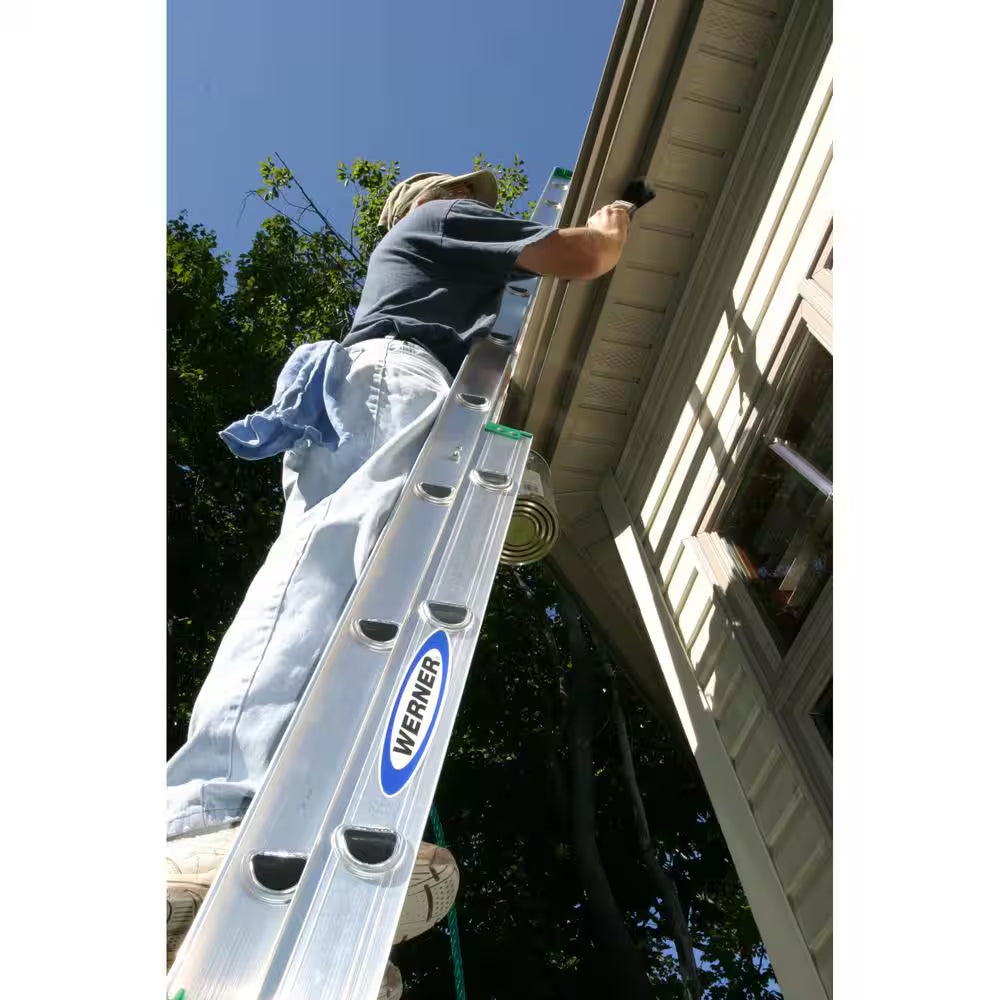 16 Ft. Aluminum Extension Ladder (15 Ft. Reach Height) with 225 Lb. Load Capacity Type II Duty Rating