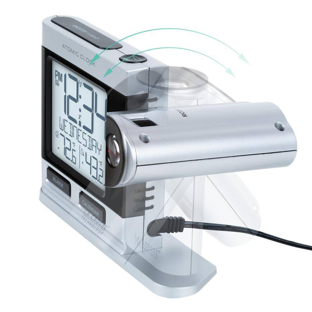 Silver Atomic Projection Alarm Clock with Temperature