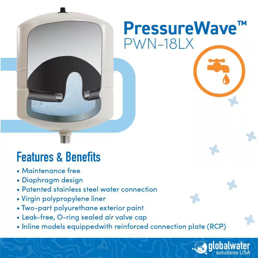 Pressurewave 4.76 Gal. Inline Pressurized Well Tank