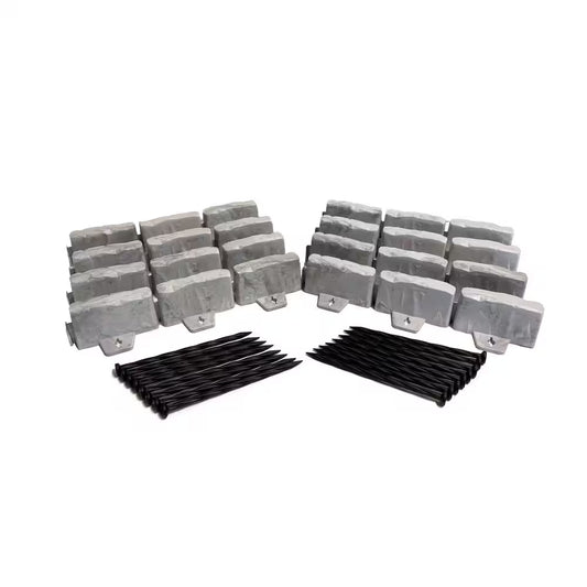 Decorative Faux Stone 10 Ft. X 2.7 In. Gray Plastic No-Dig Landscape Edging Kit