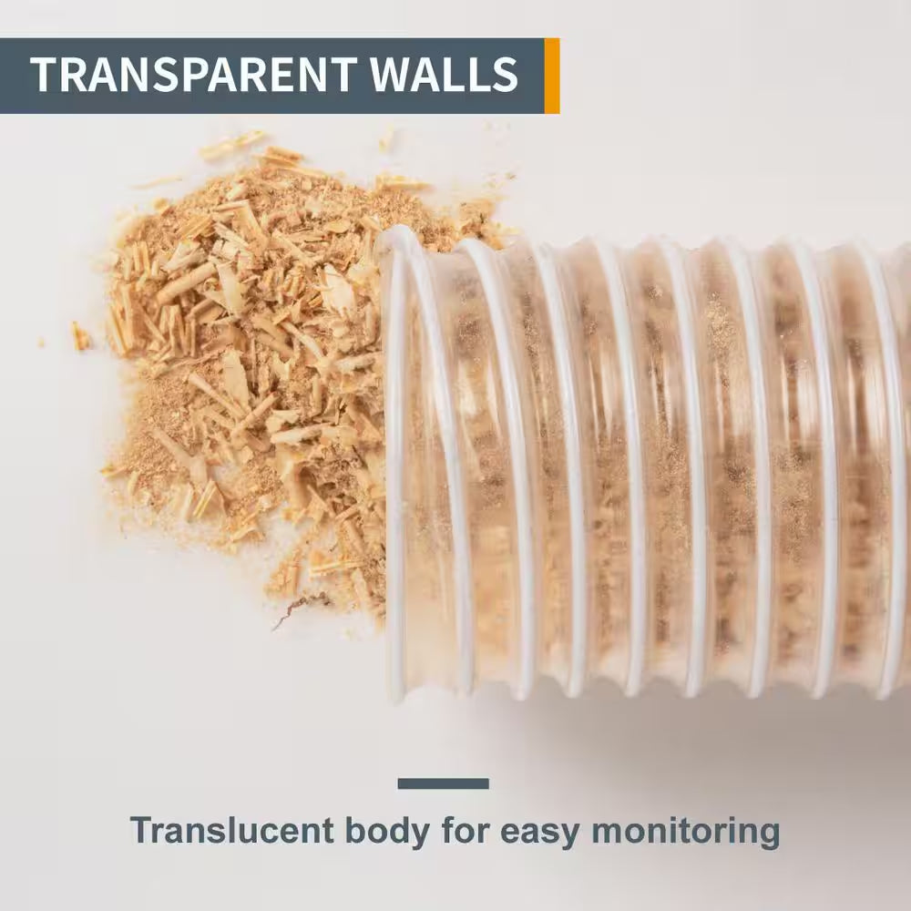 6 In. X 10 Ft. PVC Flexible Dust Collection Hose in Clear