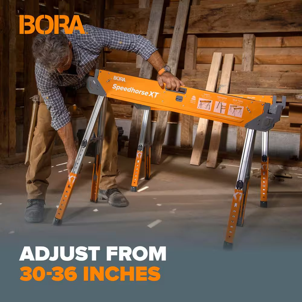 30 In. to 36 In. Steel Speed Horse XT Adjustable Height Sawhorse with Auto Release Legs (2-Pack)