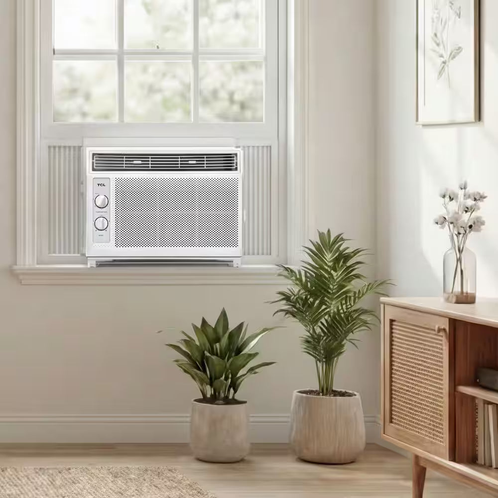 5,000 BTU (DOE) Mechanical Window Air Conditioner Cools 150 Sq. Ft. in White